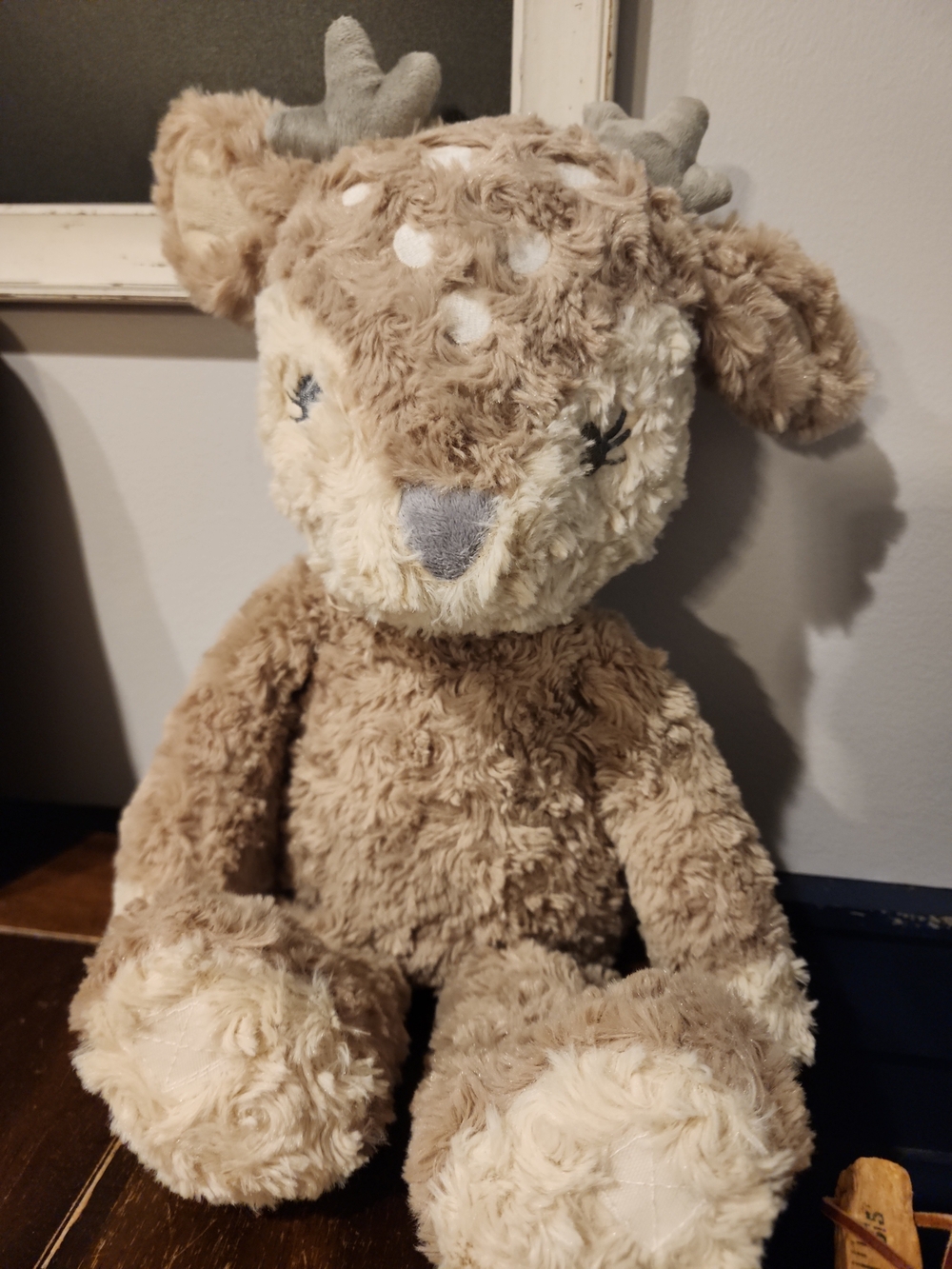Elegant Baby Bedtime Plush Fawn Deer Stuffed Animal - Neutral Tones